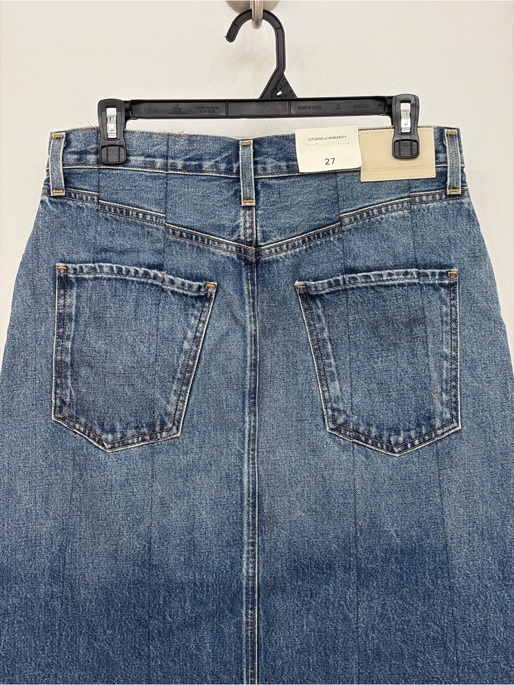 Citizens of Humanity Raian Splice Rework Denim Jean Midi Skirt patchwork size 27 - Picture 9 of 16